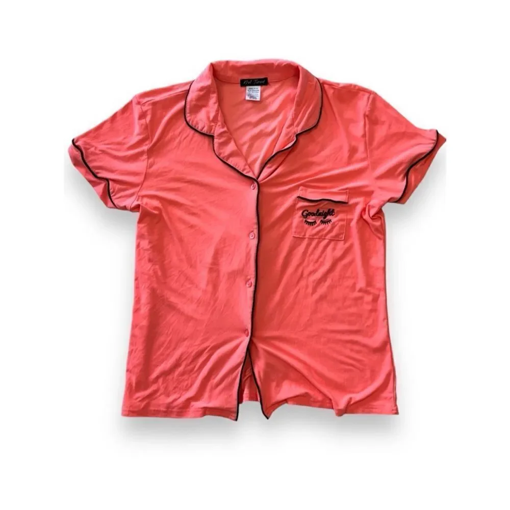 Not Tired Women’s Small “Good Nighty” Collared Button Down Pajama Sleep Top